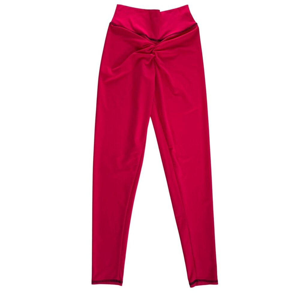 Hot Pink High-Waisted Scrunch Butt Leggings Sexy Yoga Gym‎ Club Athleisure Large